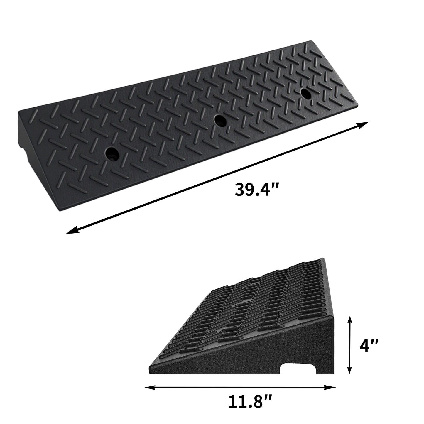 2-Pack Rubber Curb Ramps 7000lb - 1.2-4" Driveway & Sidewalk