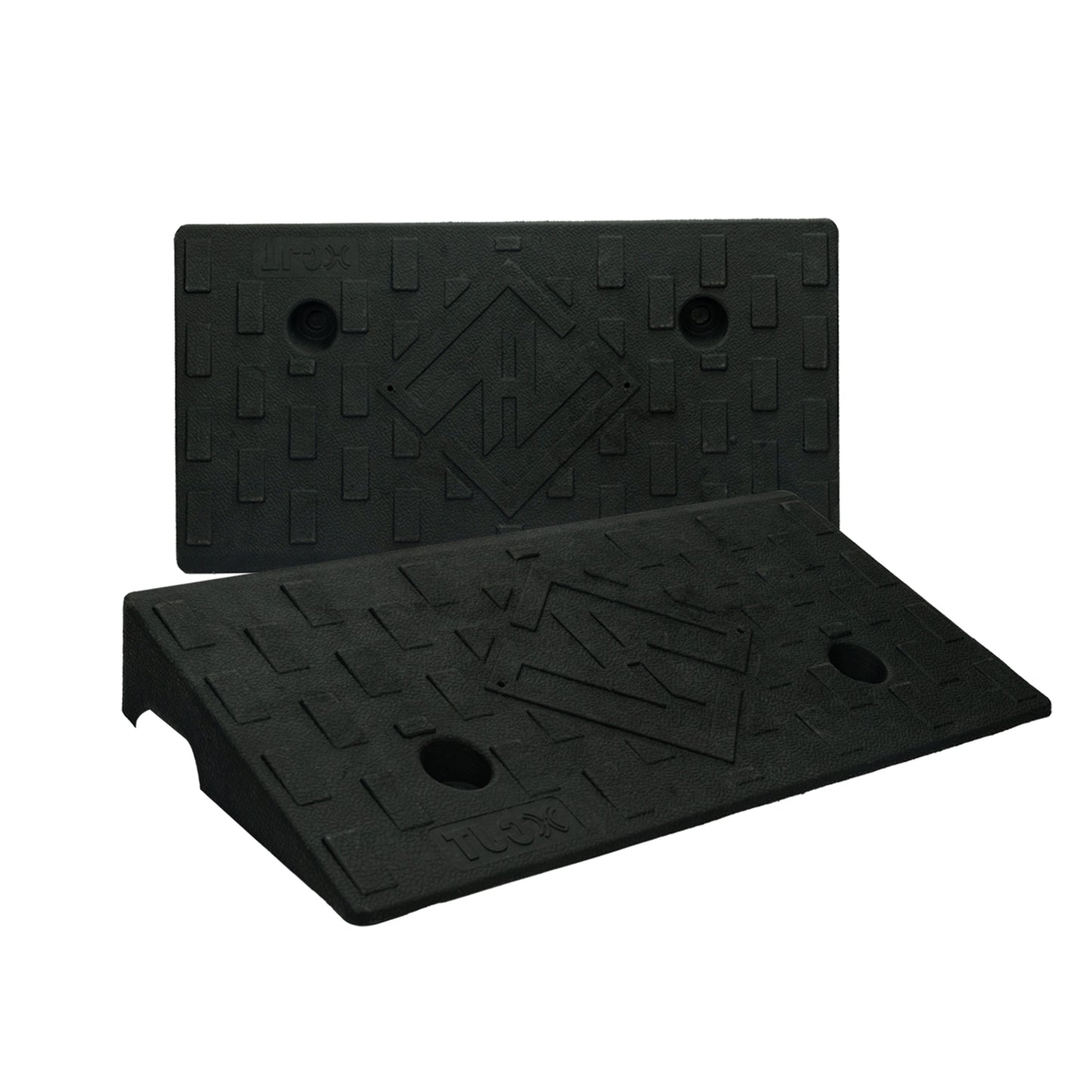 2-Pack Rubber Curb Ramp 2.8-3.5" Rise - 7000lb Threshold Ramp