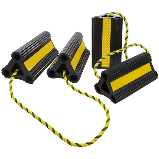 4pairs 8packs Wheel Chocks  (Yellow) Solid Rubber Wheel Chock for Travel Trailers Camper