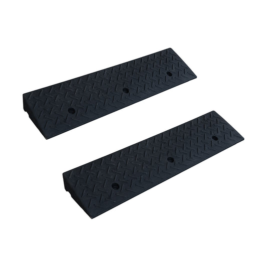 Driveway Ramp Curb for Vehicles (2-Pack, 7000lb Bearing) - Rubber Curb Ramps for Cars, 1.2-4 Inch Height for Driveway & Sidewalk Use