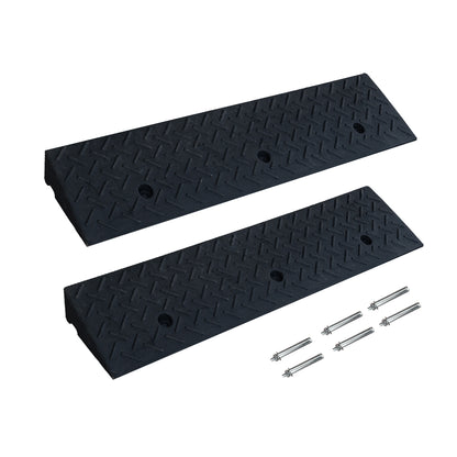 Driveway Ramp Curb for Vehicles (2-Pack, 7000lb Bearing) - Rubber Curb Ramps for Cars, 1.2-4 Inch Height for Driveway & Sidewalk Use