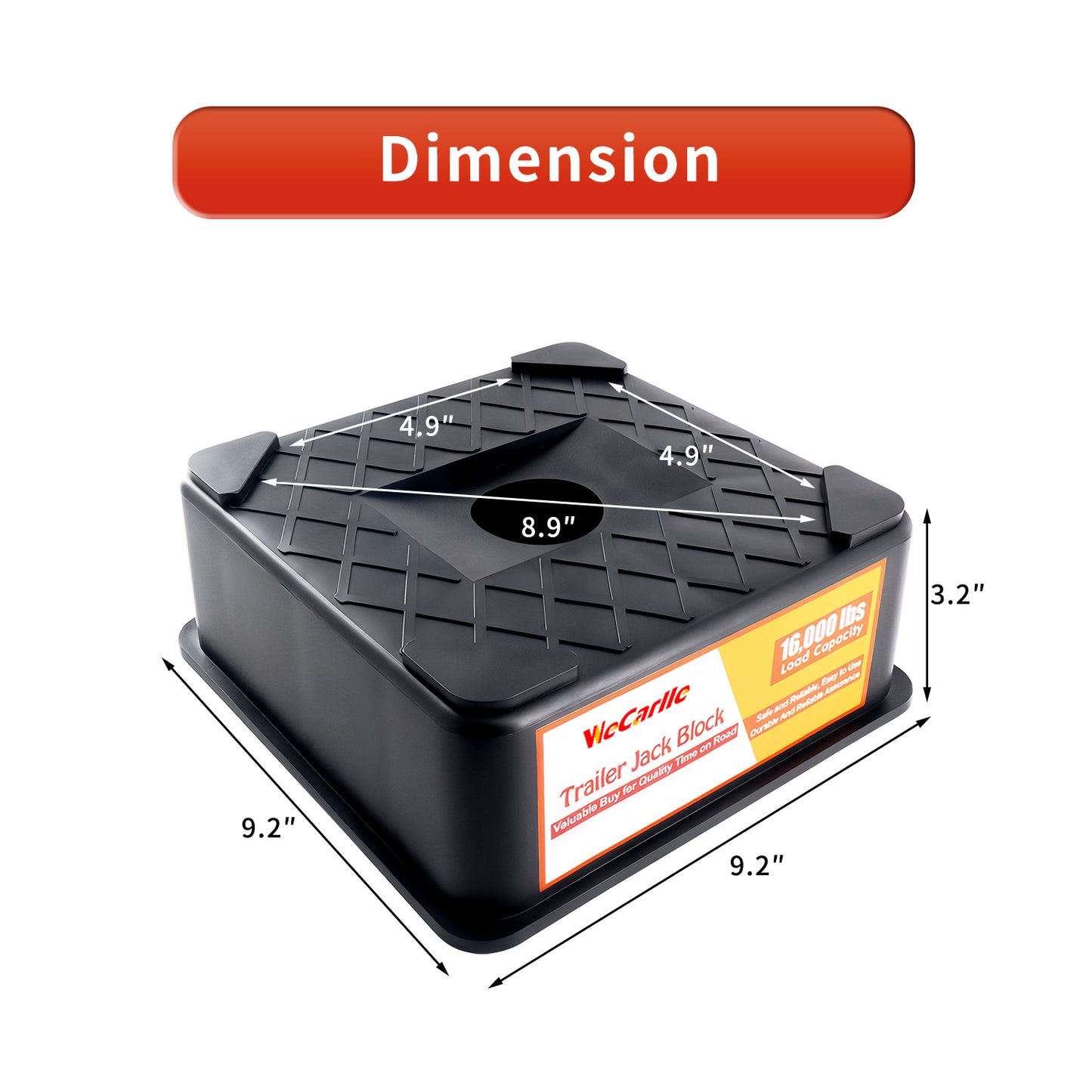 RV Trailer Jack Block, Trailer RV Stabilizer Blocks, 1/2 Pack Up To 16000 Lbs, Heavy Duty Sturdy Utility Jack Stand For 5th Wheels, Scissor Stabilizer, Round Square Tongue Jack Foot