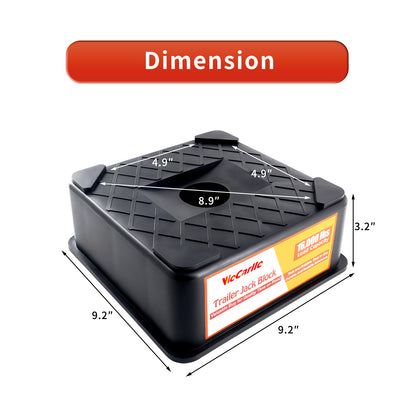 RV Trailer Jack Block, Trailer RV Stabilizer Blocks, 1/2 Pack Up To 16000 Lbs, Heavy Duty Sturdy Utility Jack Stand For 5th Wheels, Scissor Stabilizer, Round Square Tongue Jack Foot