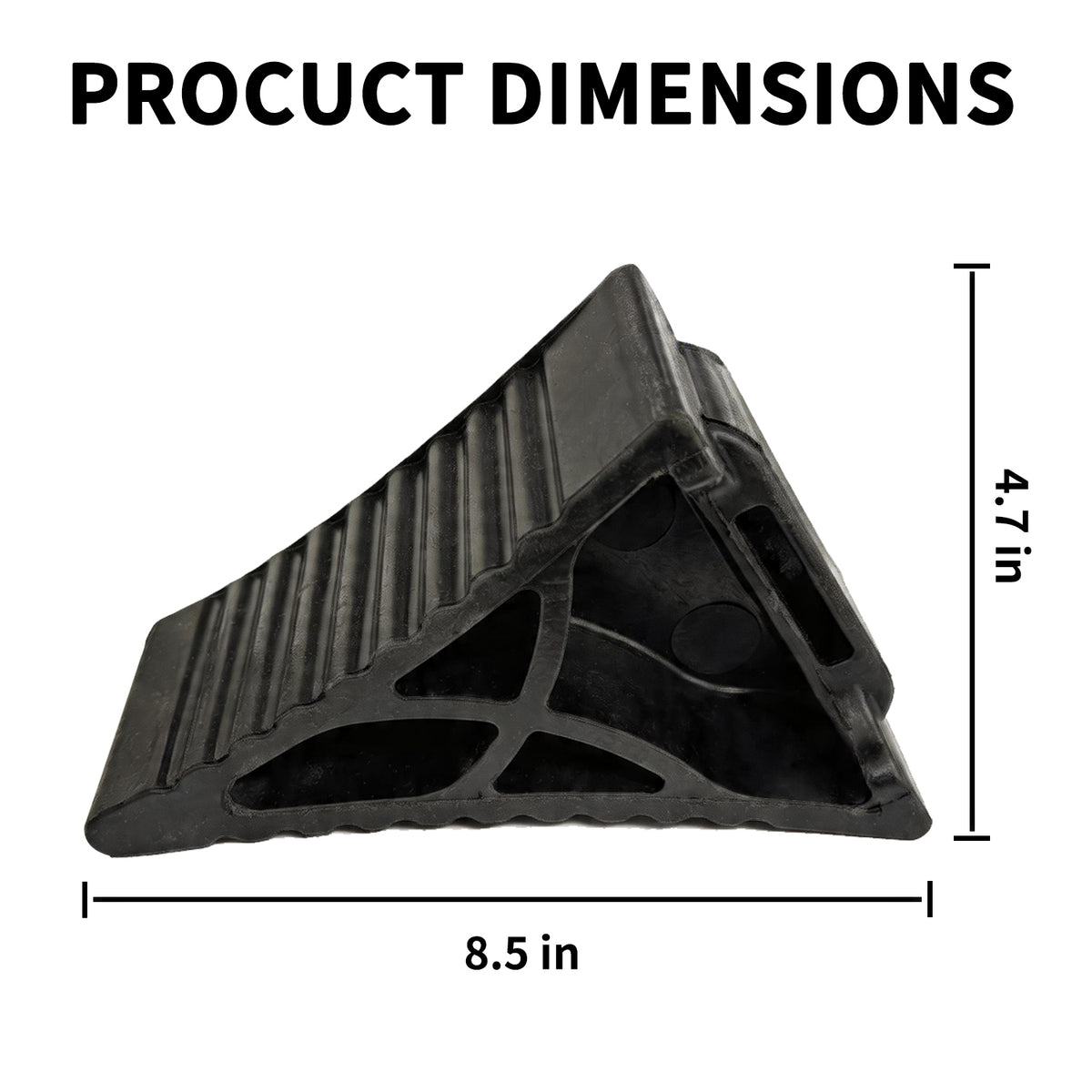 4-Pack Heavy Duty Rubber Wheel Chocks with Handle, Non Slip Stopper for RV, Truck, Car, ATV