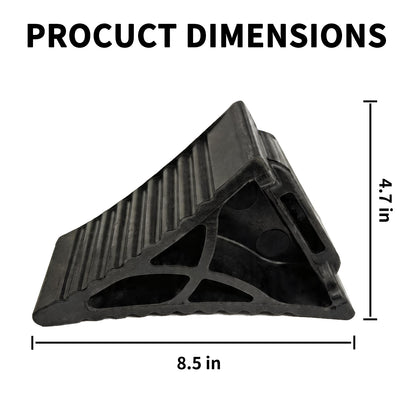 4-Pack Heavy Duty Rubber Wheel Chocks with Handle, Non Slip Stopper for RV, Truck, Car, ATV