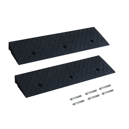 Driveway Ramp Curb for Vehicles (2-Pack, 7000lb Bearing) - Rubber Curb Ramps for Cars, 1.2-4 Inch Height for Driveway & Sidewalk Use