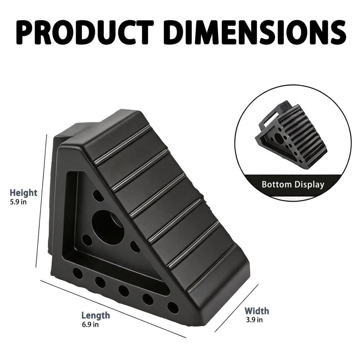 Heavy-Duty Rubber Wheel Chocks with Carry Handles – 4 Pack