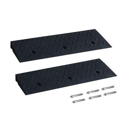 Driveway Ramp Curb for Vehicles (2-Pack, 7000lb Bearing) - Rubber Curb Ramps for Cars, 1.2-4 Inch Height for Driveway & Sidewalk Use