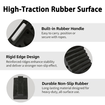 Heavy-Duty Rubber Wheel Chocks with Carry Handles – 4 Pack