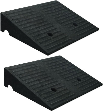 2-Pack Rubber Curb Ramps for Low Cars - 7000lb, 4-7" Height
