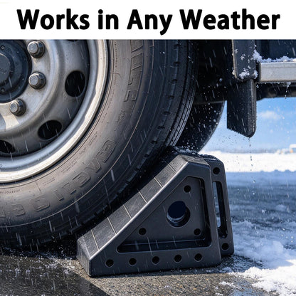 Heavy-Duty Rubber Wheel Chocks with Carry Handles – 4 Pack