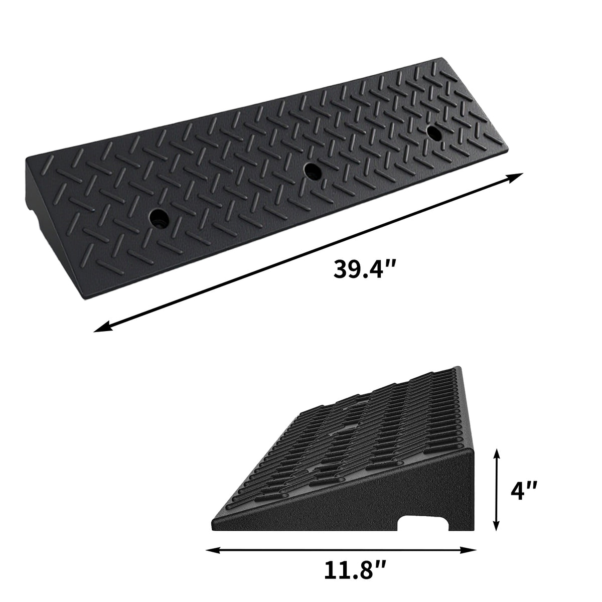 2-Pack Rubber Curb Ramps 7000lb - 1.2-4" Driveway & Sidewalk