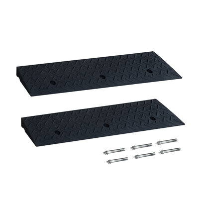 Driveway Ramp Curb for Vehicles (2-Pack, 7000lb Bearing) - Rubber Curb Ramps for Cars, 1.2-4 Inch Height for Driveway & Sidewalk Use
