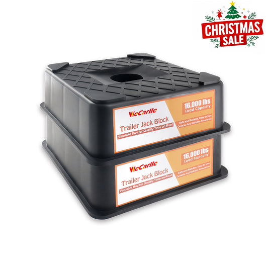 RV Leveling Blocks, RV Trailer Jack Block & Trailer RV Stabilizer Blocks, 1/2 Pack Up To 16000 Lbs, Heavy Duty Sturdy Utility Jack Stand for 5th Wheels, Scissor Stabilizer, Fits Round & Square Tongue Jack Foot