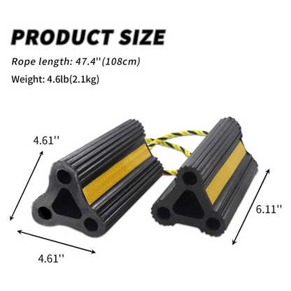 4pairs 8packs Wheel Chocks  (Yellow) Solid Rubber Wheel Chock for Travel Trailers Camper