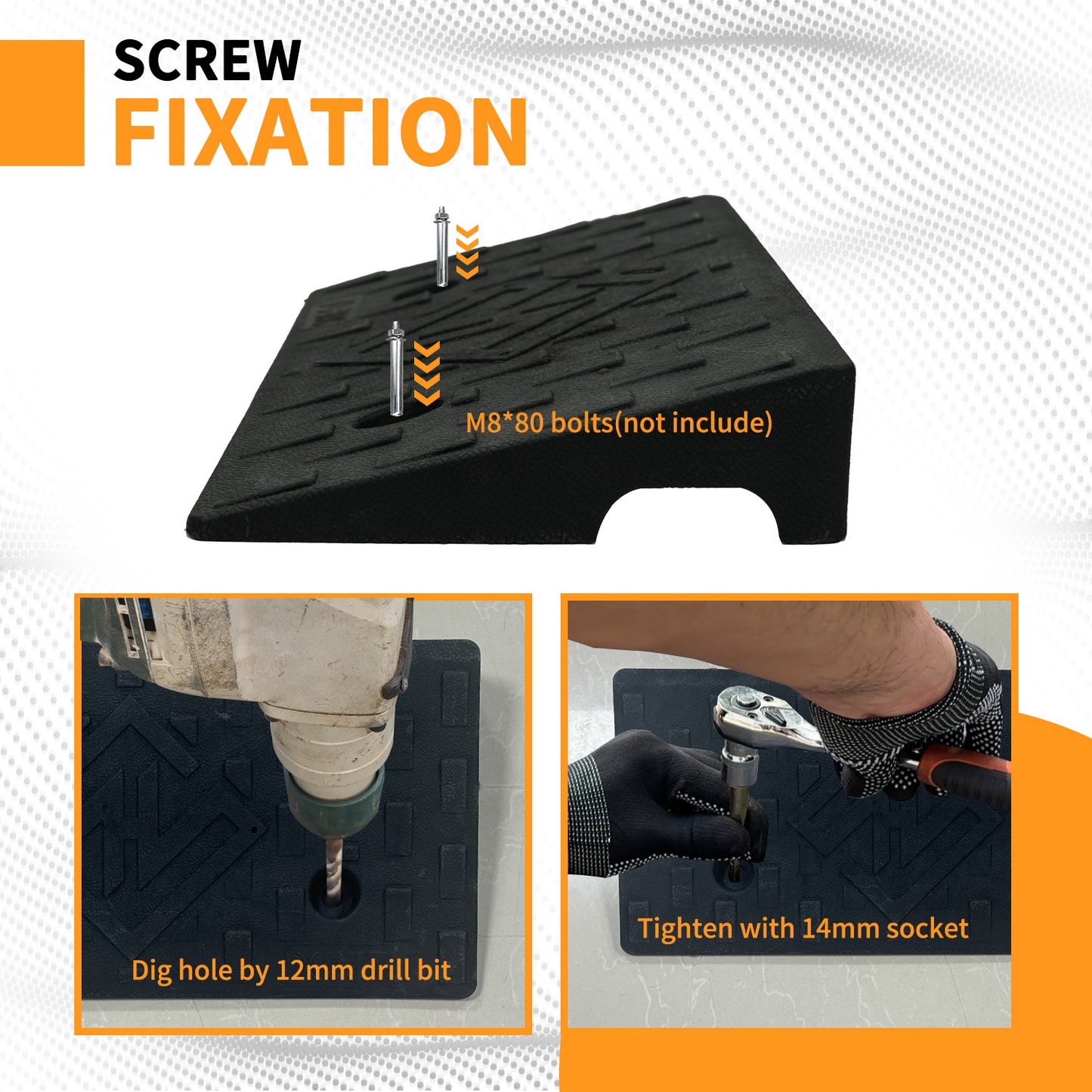 Heavy-Duty 2-Pack Vehicle Curb Ramp - Rubber Driveway Ramp (7000lb Capacity) with 2.8/3.1/3.5  Inch Height, Fit for Cars & Low Autos