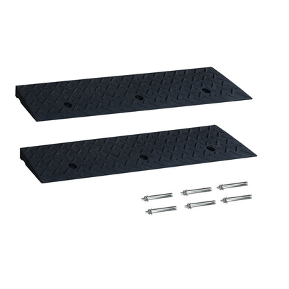 Driveway Ramp Curb for Vehicles (2-Pack, 7000lb Bearing) - Rubber Curb Ramps for Cars, 1.2-4 Inch Height for Driveway & Sidewalk Use