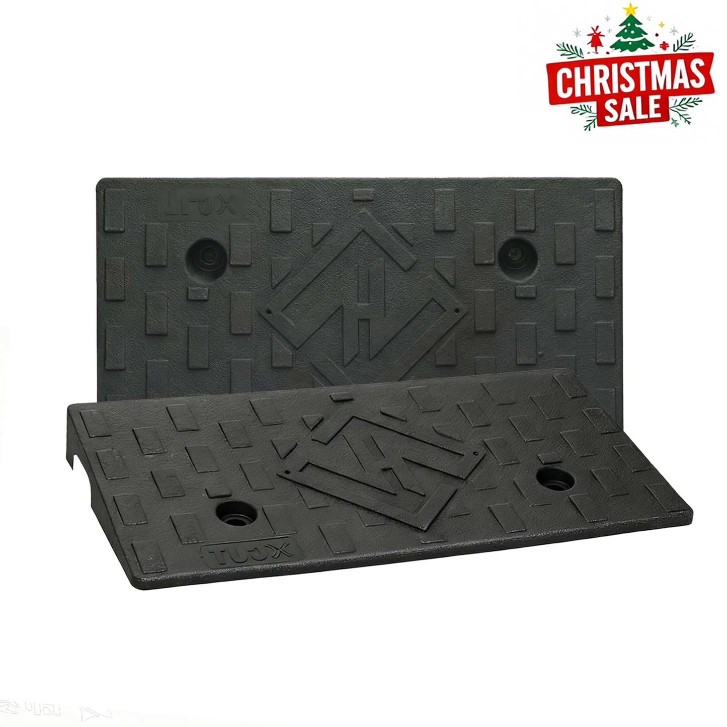 Heavy-Duty 2-Pack Vehicle Curb Ramp - Rubber Driveway Ramp (7000lb Capacity) with 2.8/3.1/3.5  Inch Height, Fit for Cars & Low Autos