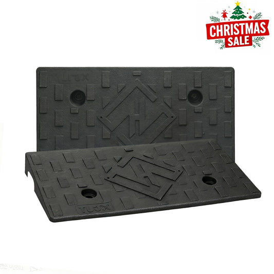 Heavy-Duty 2-Pack Vehicle Curb Ramp - Rubber Driveway Ramp (7000lb Capacity) with 2.8/3.1/3.5  Inch Height, Fit for Cars & Low Autos