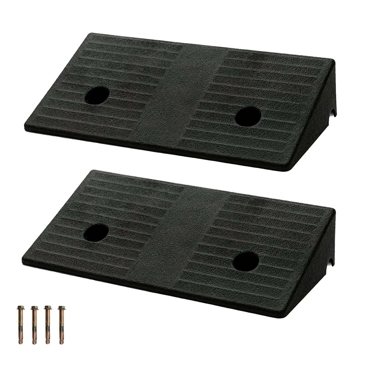 Portable Rubber Curb Ramp 2 Pack – Heavy Duty Anti-Slip Threshold Ramp, 1/2/3/4/5 Inch Height Driveway Ramp for Cars,Wheelchairs,Trucks,Bikes,Motorcycles,Lawn Mowers