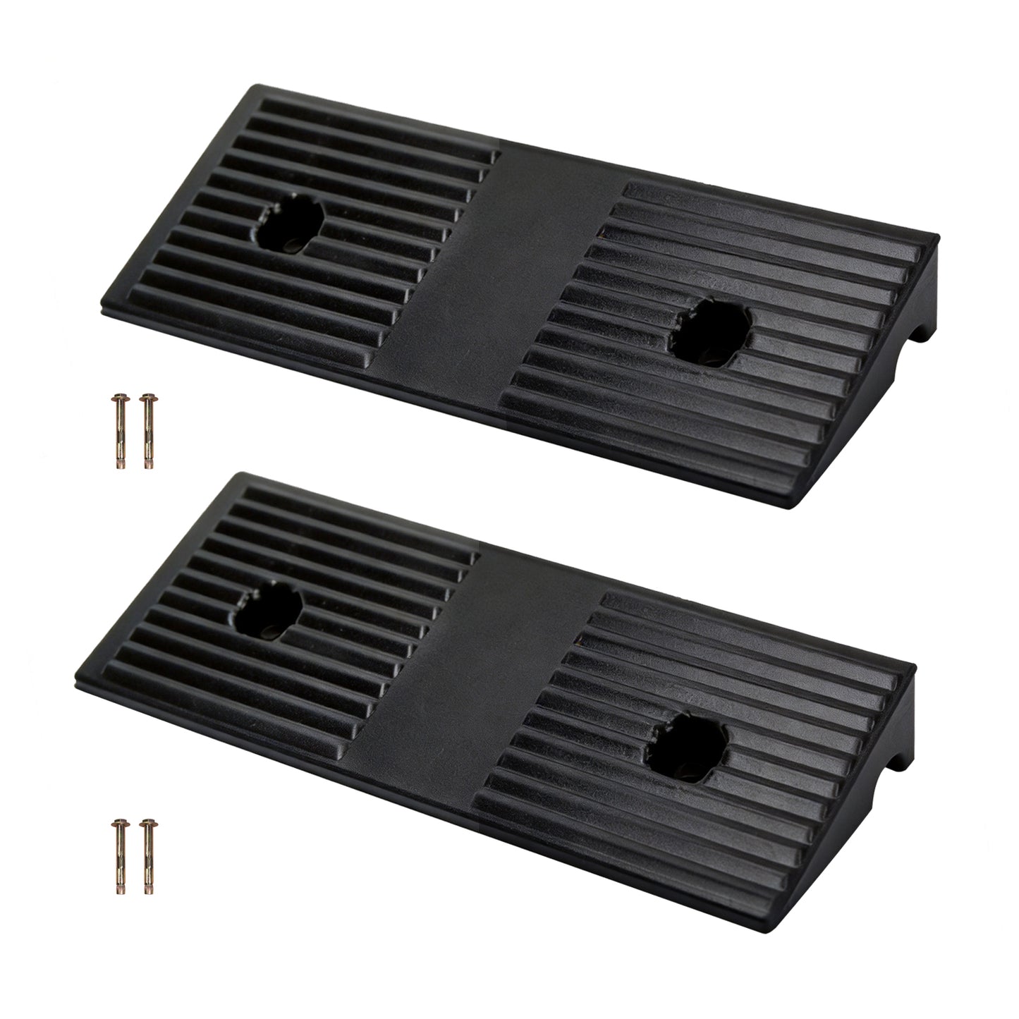 Portable Rubber Curb Ramp 2 Pack – Heavy Duty Anti-Slip Threshold Ramp, 1/2/3/4/5 Inch Height Driveway Ramp for Cars,Wheelchairs,Trucks,Bikes,Motorcycles,Lawn Mowers