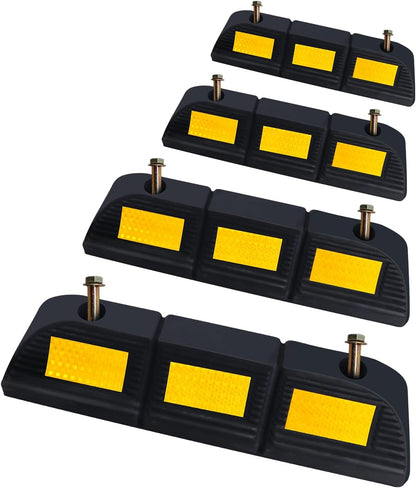 Rubber Wheel Stops | Garage & Lot Parking Curb w/ Bolt