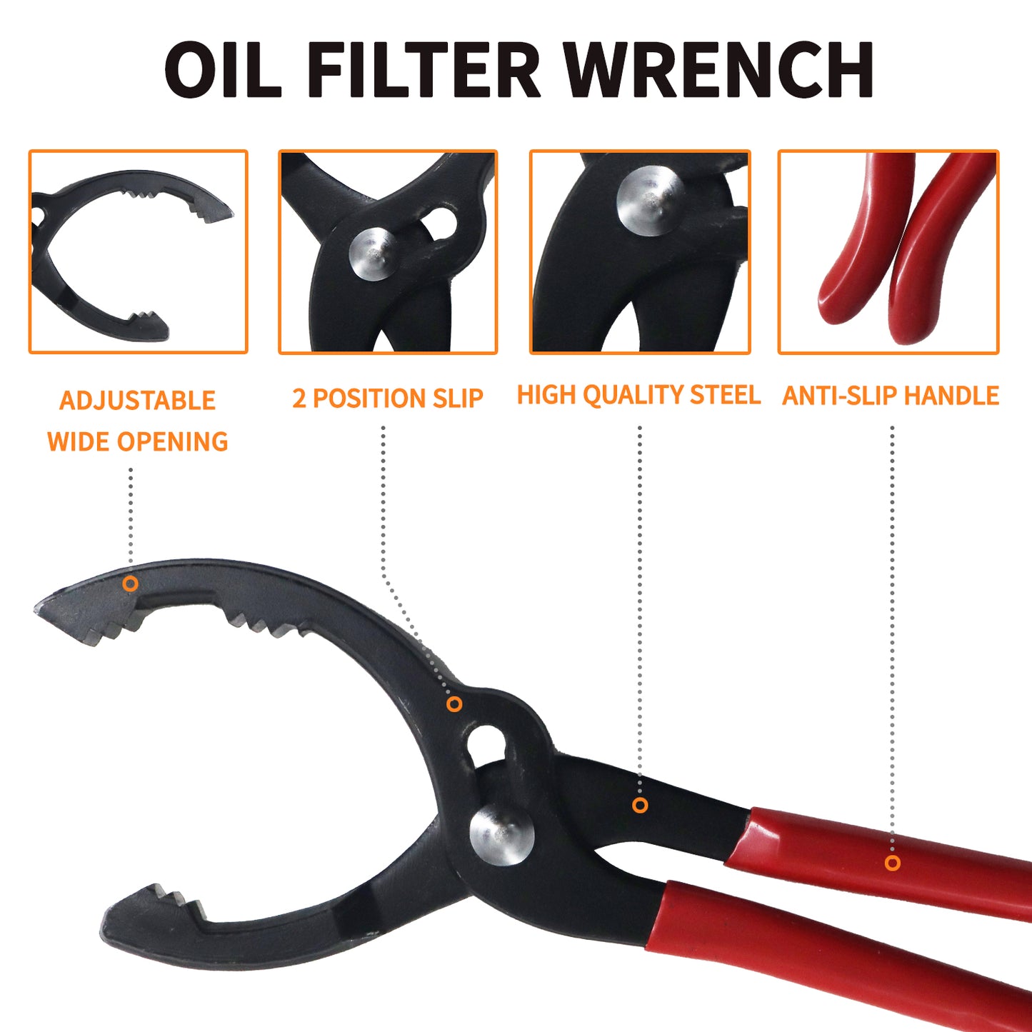 12" Adjustable Oil Filter Wrench for Engine Filters, Conduit & Fittings