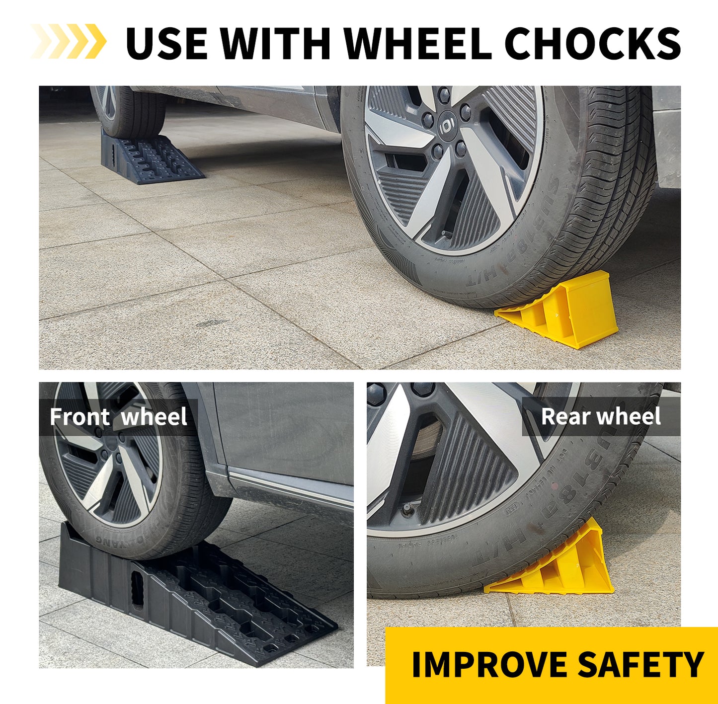 Anti-Slip Car Ramps 6.7" High Lift - Oil Change & Vehicle Lift