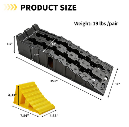 Anti-Slip Car Ramps 6.7" High Lift - Oil Change & Vehicle Lift