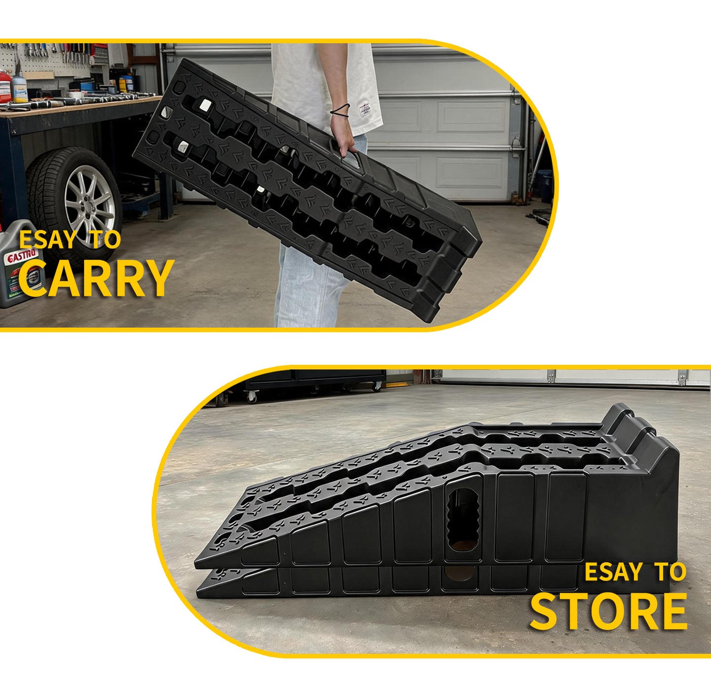 Anti-Slip Car Ramps 6.7" High Lift - Oil Change & Vehicle Lift
