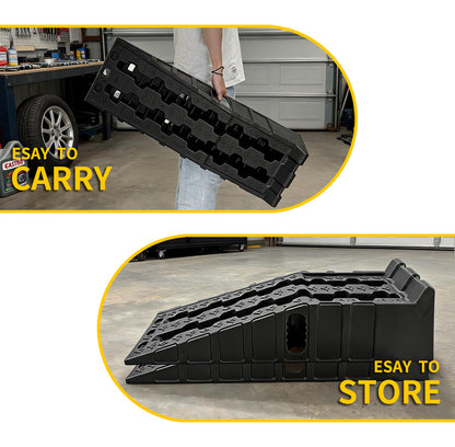 Anti-Slip Car Ramps 6.7" High Lift - Oil Change & Vehicle Lift