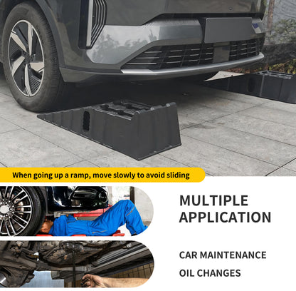 Anti-Slip Car Ramps 6.7" High Lift - Oil Change & Vehicle Lift