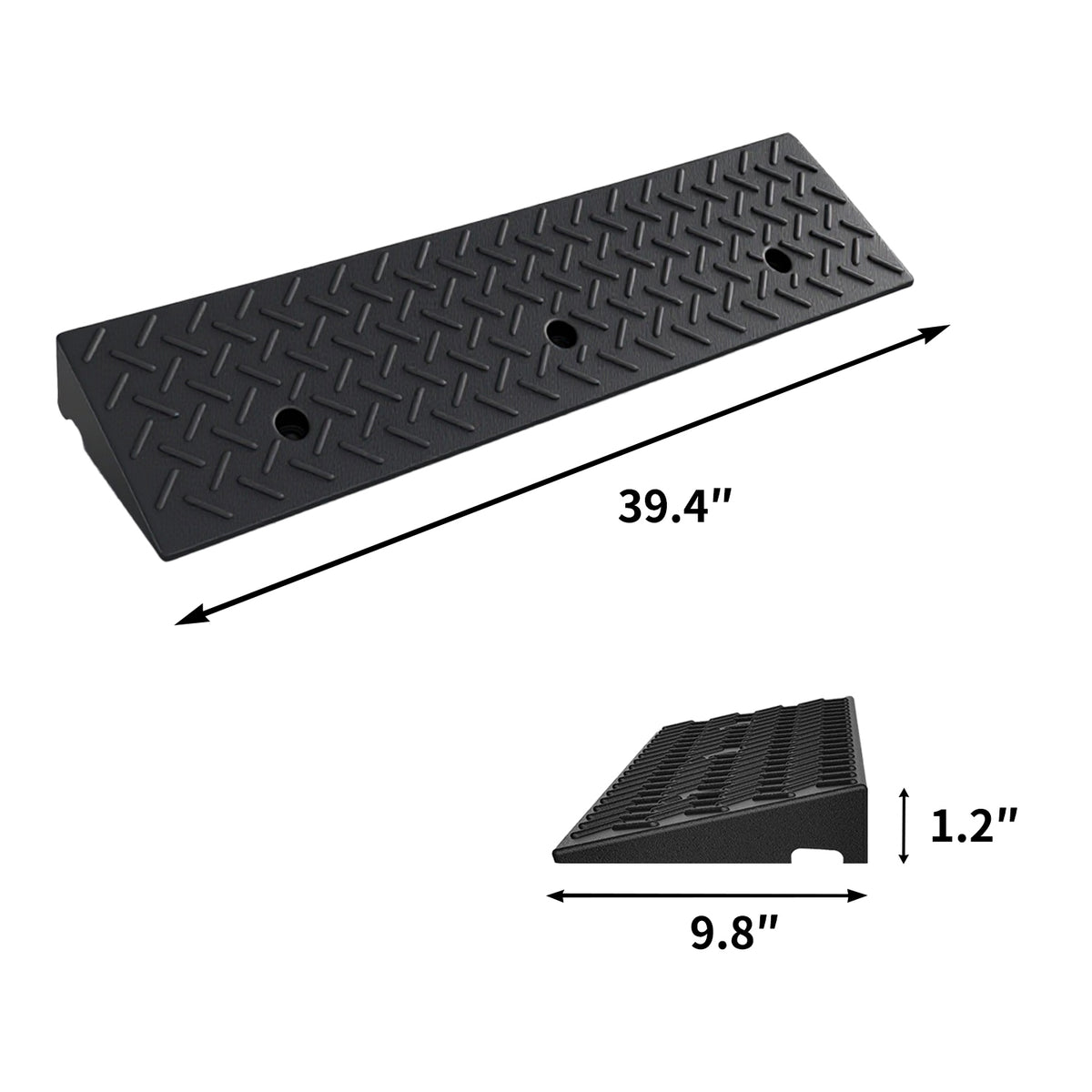2-Pack Rubber Curb Ramps 7000lb - 1.2-4" Driveway & Sidewalk