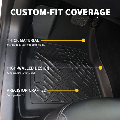 Tesla Model 3 Floor Mats (2017-2019) – Custom Fit All-Weather Waterproof TPE Front & Rear Floor Liners