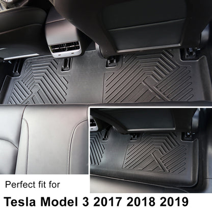 Tesla Model 3 Floor Mats (2017-2019) – Custom Fit All-Weather Waterproof TPE Front & Rear Floor Liners