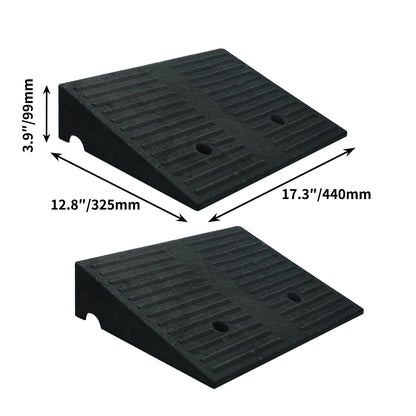 2-Pack Driveway Curb Ramp for Low/Lowered Cars - Rubber Auto Curb Ramps (7000lb Load) with 4/5/6/7 Inch Adjustable Height