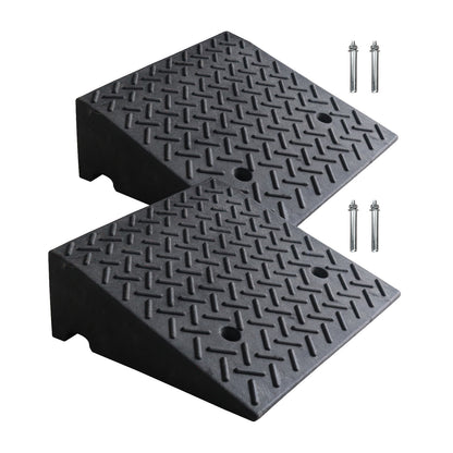 2-Pack Driveway Curb Ramp for Low/Lowered Cars - Rubber Auto Curb Ramps (7000lb Load) with 4/5/6/7 Inch Adjustable Height