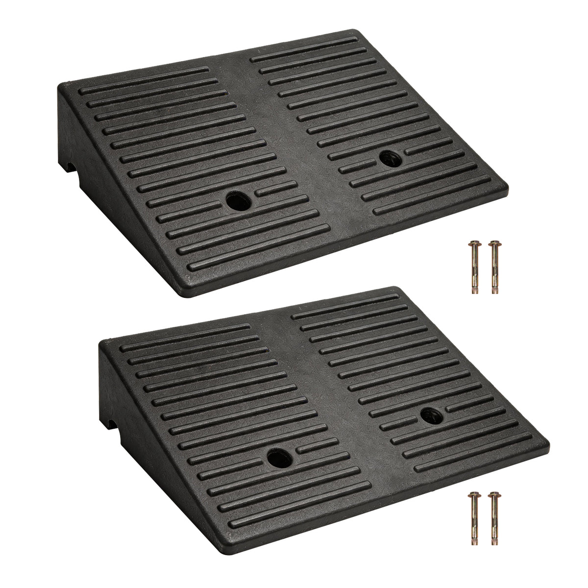 2-Pack Portable Rubber Curb Ramp,1-5 Inch Anti-Slip Threshold Ramp