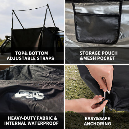Vehicle Side Shower Tent for SUV & RV – Portable Privacy Bathroom for Camping & Road Trips