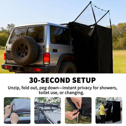 Vehicle Side Shower Tent for SUV & RV – Portable Privacy Bathroom for Camping & Road Trips
