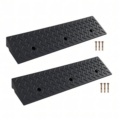 2-Pack Rubber Curb Ramps 7000lb - 1.2-4" Driveway & Sidewalk