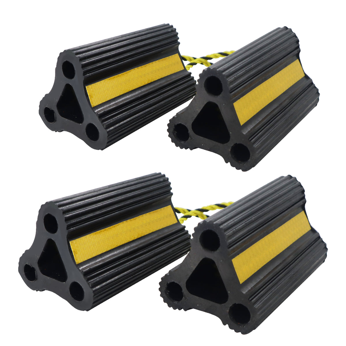 Rubber Wheel Chocks for RV Trailer & Truck - Reflective Strip